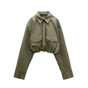 Zara Camisa Tecinica Khaki Claro